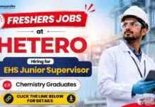 Freshers Chemistry Jobs at Hetero | Apply for EHS Job Opportunity Hetero Careers is hiring EHS Jr. Supervisor. Apply now for Freshers Chemistry Jobs and start your career with exciting EHS Jobs.