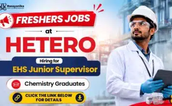 Freshers Chemistry Jobs at Hetero | Apply for EHS Job Opportunity Hetero Careers is hiring EHS Jr. Supervisor. Apply now for Freshers Chemistry Jobs and start your career with exciting EHS Jobs.