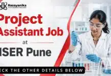 Govt Job at ISSER for Chemistry Graduates | Project Assistant Role Project Assistant Job at IISER | MSc Chemistry Job Opportunities