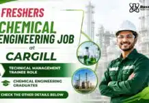 Cargill Hiring Freshers Chemical Engineering Graduates | Trainee Roles Freshers Chemical Engineering Jobs at Cargill | Trainee Position