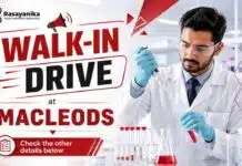 Macleods Organic Chemistry Jobs | Research Job Walk-In Interview Macleods Research Associate Job | Walk-In Interview