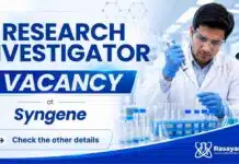 Research Investigator Jobs at Syngene | Jobs in Bangalore Syngene Careers announces Research Investigator Jobs in Bangalore for Senior Research Investigator / Principal Investigator roles.