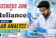 Chemistry Freshers Job at Reliance Careers | Lab Analyst Jobs Reliance Careers announces Lab Analyst Jobs for Chemistry graduates seeking an exciting Chemistry Freshers Job in Jamnagar.