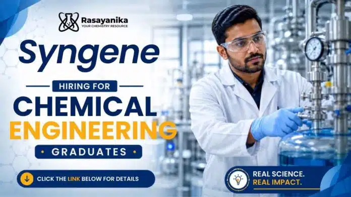 Chemical Engineering Jobs at Syngene for Lead Mass Spectrometry role in Bangalore Biopharmaceutical Development Chemical Engineering Jobs at Syngene for Lead Mass Spectrometry role in Bangalore Biopharmaceutical Development