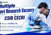 CSIR CECRI Govt Research Jobs for Chemistry Graduates | Salary up to up to ₹ 42,000/- PM Govt Research Jobs at CSIR CECRI | Chemistry Jobs