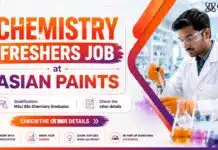 Chemistry Freshers Job at Asian Paints | Executive Role BSc Chemistry Freshers Job at Asian Paints | Executive Job