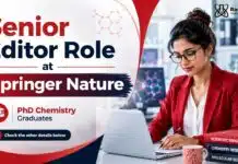 Springer Nature Hiring Senior Editor Role | PhD Chemistry Jobs Springer Nature Senior Editor Job | Chemistry Job