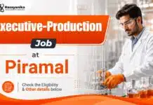 Piramal Hiring Senior Executive Production | Chemical Engineering Job Chemical Engineering Jobs at Piramal | Production Executive Role
