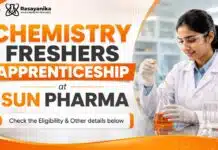 Freshers Apprenticeship at Sun Pharma | Chemistry Graduates Apply Now Sun Pharma Freshers Apprenticeship | Chemistry Graduates Apply