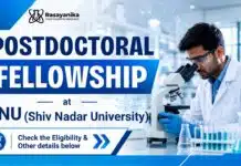 Polymer Chemistry Job at SNU | Postdoctoral Fellowship Postdoctoral Fellowship Vacancy at Shiv Nadar University