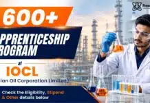 600+ Apprenticeship Vacancies at Indian Oil | Govt Chemistry Jobs Indian Oil Apprenticeship Program | Govt Chemistry Jobs