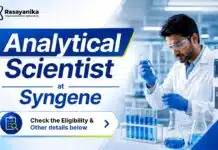 Syngene Hiring Lead Scientist Roles | Analytical Chemistry Graduates Apply Now Lead Scientist Vacancy in Analytical Chemistry at Syngene