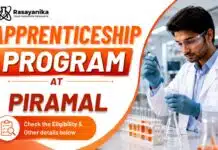 Piramal Apprenticeship for Chemical Sciences Graduates | Apply Now Apprentice Production Jobs at Piramal | Chemical Sciences Job