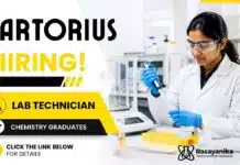Lab Technician Jobs at Sartorius | Chemistry Graduates Apply Now Lab Technician Jobs | Sartorius Careers hiring for Jobs in Bengaluru in the Product Development Department.