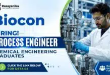 Process Engineer Jobs at Biocon | Chemical Engineering Jobs in Bengaluru Process Engineer Jobs | Biocon Careers hiring Chemical Engineering professionals for the API MSAT team in Bengaluru.