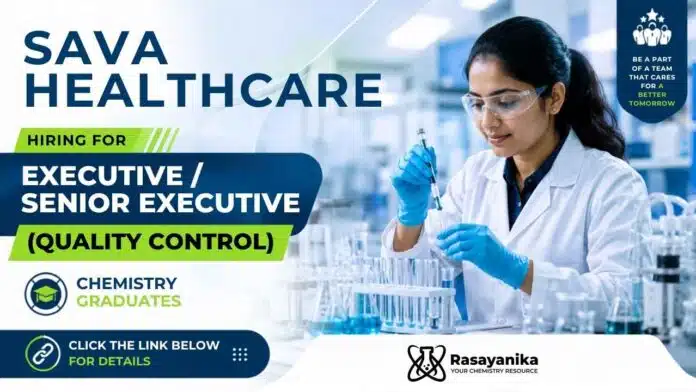 Quality Control Jobs | SAVA Healthcare hiring Executive Jobs for its Surendranagar manufacturing facility. Quality Control Jobs | SAVA Healthcare hiring Executive Jobs for its Surendranagar manufacturing facility.