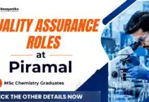 Piramal Hiring Chemistry Graduates | Executive in QA Department Executive Job at Piramal | MSc Chemistry Job