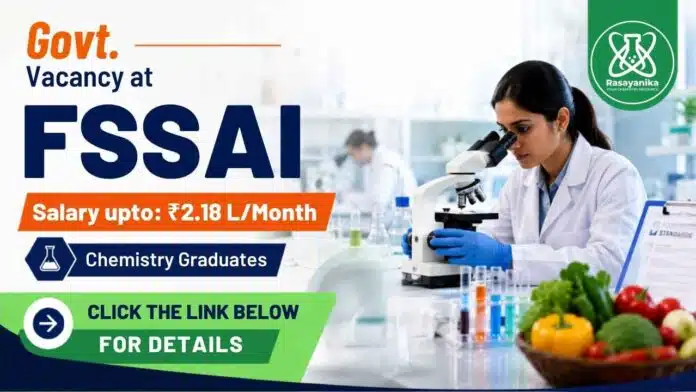 FSSAI Recruitment 2026 Advisor Vacancy for Chemistry Jobs FSSAI Recruitment 2026 Advisor Vacancy for Chemistry Jobs