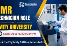 Amity University Recruiting NMR Technician | Get up to Rs. 50,000/- per month MSc Chemistry Job at Amity University | NMR Technician Role