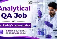 Analytical QA Job at Dr. Reddy’s Lab | Chemistry Graduates Apply Now Analytical QA at Dr Reddy's Laboratories | Apply Now