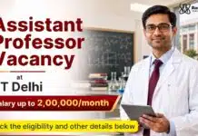 ₹2 L Salary Assistant Professor Vacancy at IIT | Chemistry Graduates Apply Now Assistant Professor Jobs at IIT Delhi | Chemistry Graduates Attend the Walk-in Drive