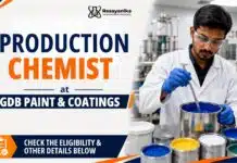 Production Chemist at GDB Paint & Coatings | Apply Now Production Chemist Job at GDB Paint & Coatings | Apply Now
