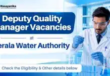 Govt Quality Manager Vacancy at Kerala Water Authority | Apply Now Kerala Water Authority jobs: Quality Manager Vacancy