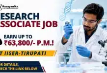 Research Associate job at IISER | Earn upto: Rs. 63,800/-P.M. IISER Tirupati Research Associate opening for PhD Chemical Sciences candidates in material chemistry. Apply by 03 September 2026.