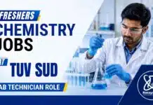 Freshers Chemistry Jobs | TÜV SÜD Lab Technician Job TÜV SÜD Lab Technician Job opportunity for candidates seeking Freshers Chemistry Jobs