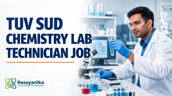 Chemistry Lab Technician Job at TUV SUD in Tirupur Chemistry Lab Technician Job at TUV SUD in Tirupur