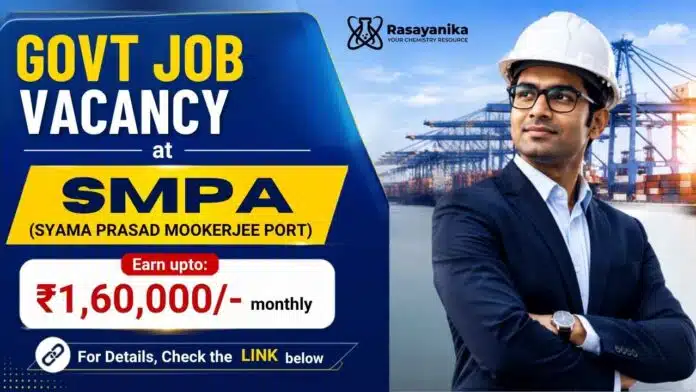 Govt Chemistry Jobs at SMPA for Safety & Anti-Pollution Officer. Check eligibility, qualifications, selection process and application details. Govt Chemistry Jobs at SMPA for Safety & Anti-Pollution Officer. Check eligibility, qualifications, selection process and application details.