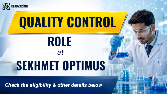 Explore the Quality Control Role at Sekhmet Optimus. Check eligibility, qualifications, job details, and application information. Explore the Quality Control Role at Sekhmet Optimus. Check eligibility, qualifications, job details, and application information.