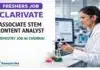 Freshers Chemistry Job at Clarivate | Content Analyst Role Chemistry Freshers Job at Clarivate | Apply for Content Analyst
