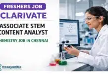Freshers Chemistry Job at Clarivate | Content Analyst Role Chemistry Freshers Job at Clarivate | Apply for Content Analyst