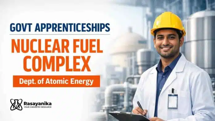 NFC Apprenticeship 2026: diploma and graduate engineers can apply for one-year training at Nuclear Fuel Complex, Hyderabad by 16 September. NFC Apprenticeship 2026: diploma and graduate engineers can apply for one-year training at Nuclear Fuel Complex, Hyderabad by 16 September.