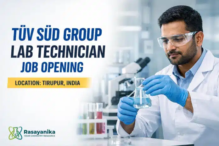 Technician – Lab Position at TÜV SÜD Group Technician – Lab Position at TÜV SÜD Group