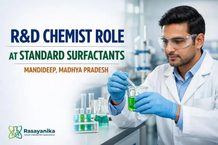 R&D Chemist Role at Standard Surfactants R&D Chemist Role at Standard Surfactants