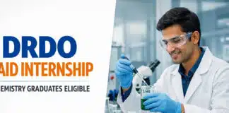 Govt Paid Internship at DRDO | Chemistry Graduates Eligible Govt Paid Internship at DRDO | Chemistry Graduates Eligible