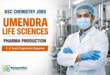 BSc Chemistry Job at Umendra Life Sciences | Apply Now BSc Chemistry Job at Umendra Life Sciences | Apply Now