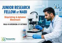 Govt Research Fellowship at NABI | Bioprinting / Aptamer Biosensor Chemistry Junior Research Fellow at NABI | Bioprinting / Aptamer Biosensor Chemistry | Walk-in 01 Oct | Earn Rs 37,000/- + HRA