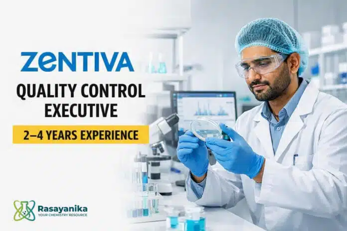 Executive Quality Control at Zentiva Ankleshwar | 2–4 Yrs Executive Quality Control at Zentiva Ankleshwar | 2–4 Yrs