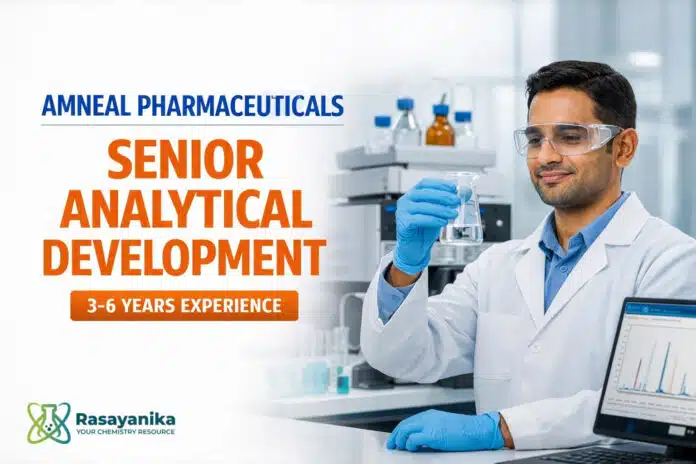 Senior Executive, Analytical Development at Amneal Ahmedabad | 3-6 yrs Senior Executive, Analytical Development at Amneal Ahmedabad | 3-6 yrs
