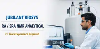 Jubilant Hiring Chemistry Graduates | Analytical Jobs Apply Now RA/SRA NMR Analytical at Jubilant Biosys Greater Noida | 2+ Yrs