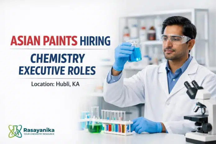 Asain Paints Hiring for chemistry Jobs | Apply for Executive roles Asain Paints Hiring for chemistry Jobs | Apply for Executive roles
