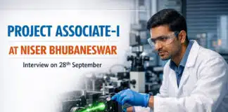 Project Associate Vacancy at NISER | Apply for Chemical Research Project Associate-I at NISER Bhubaneswar | Ultrafast Spectroscopy / Nanocrystal Chemistry | Interview 28 Sep