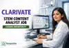 Freshers Job at Clarivate | Chemistry Candidates Apply Now Freshers Job at Clarivate | STEM Content Analyst Role