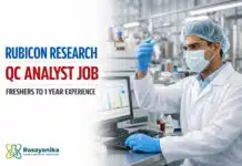 Fresher QC Analyst Job at Rubicon | Chemistry Fresher Job Associate (QC Analyst) at Rubicon Research Pithampur | Freshers–1 Yr Solid/Nasal/Liquid | Job RRLRRLIN250369