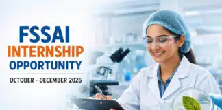 FSSAI Internship Circular for Chemistry Candidates | October-December 2026 FSSAI Internship Circular for October-December 2026