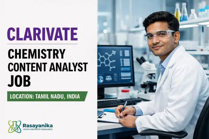 Chemistry Freshers Job at Clarivate | Apply Now Chemistry Freshers Job at Clarivate | Apply Now