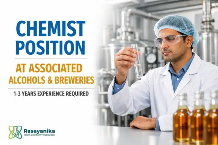 Chemist Position at Associated Alcohols & Breweries Chemist Position at Associated Alcohols & Breweries